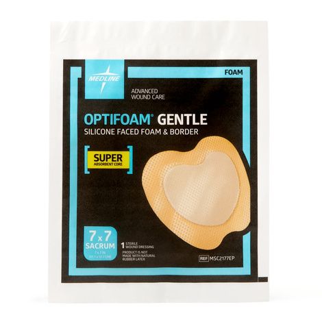 Medline Optifoam Gentle Sacrum Silicone Face and Border Dressing