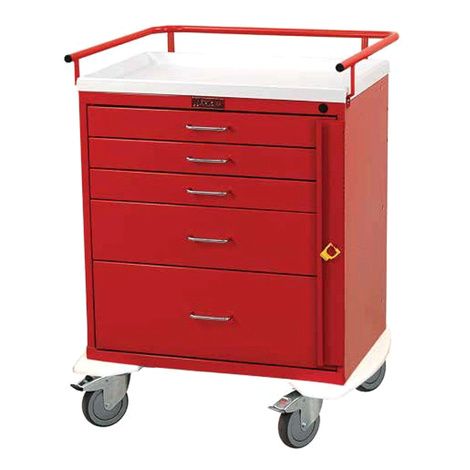 Harloff Classic Line Five Drawer Emergency Cart With Breakaway Lock