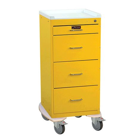 Harloff 3254K Mini Line Four Drawer Key Lock Isolation Cart