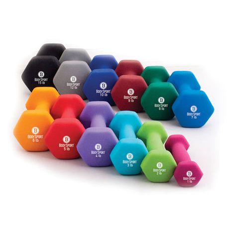 Body Sport Colored Neoprene Dumbbells