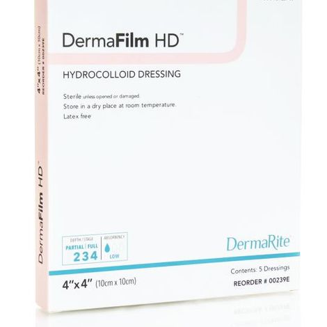 DermaRite DermaFilm Hydrocolloid Wound Dressing,X-Thin Clear with Grid 6 x 6,Each,00312E