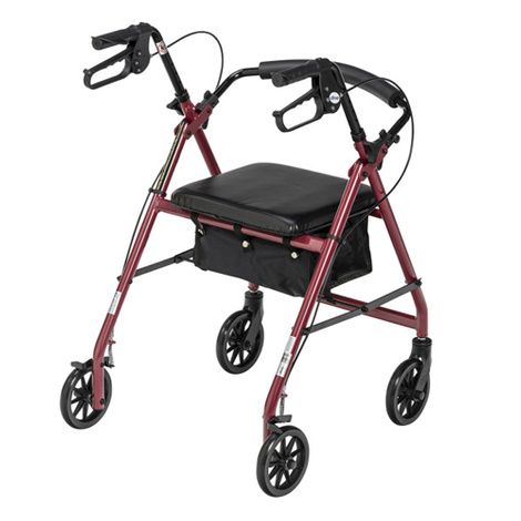 Drive Aluminum Rollator With Fold Up and Removable Back Support and 7.5
