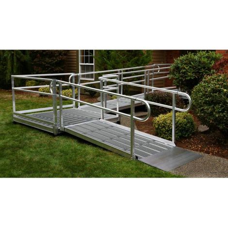 Two Line Handrail EZ-ACCESS PATHWAY 3G Solo Ramp Kit with Two-Line Handrail