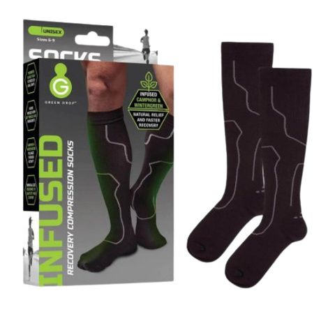 Green Drop Closed Toe Compression Socks