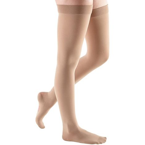 Medi USA Mediven Comfort Thigh High 20-30 mmHg Compression Stockings w/ Lace Silicone Top Band Open Toe
