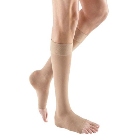 Medi USA Mediven Plus Knee High 30-40 mmHg Compression Stockings Extra Wide w/ Calf Silicone Top Band Open Toe