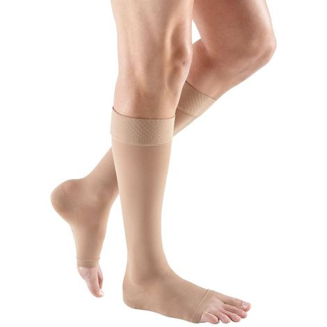 Medi USA Mediven Plus Knee High 30-40 mmHg Compression Stockings w/ Silicone Top Band Open Toe