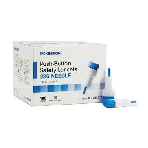 Mckesson Safety Lancet Fixed Depth Lancet Neadle,17 Gauge, 2 mm Depth, Yellow,100/Pack, 20Pack/Case,16-PBSL17GX