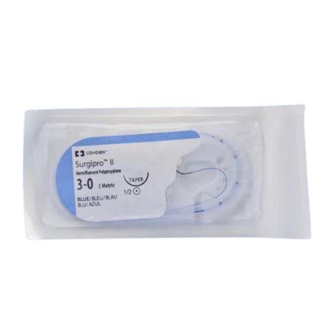 Medtronic Surgipro II Taper Point 30 Inch Monofilament Polypropylene Sutures with V-20 Needle