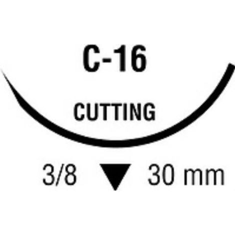 Medtronic Surgilon Reverse Cutting Braided Nylon Suture with C-16 Needle