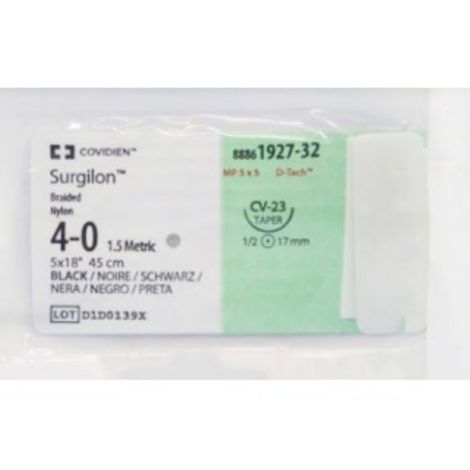 Medtronic Surgilon Taper Point Braided Nylon Suture with CV-23 Needle