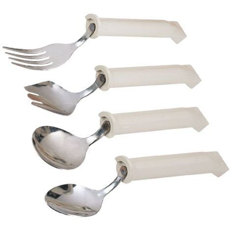 Plastic Handle Swivel Utensils For Independent Eating
