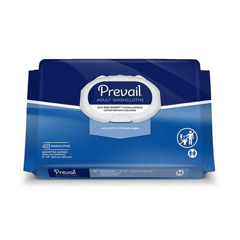 Prevail Adult Washcloths - with Aloe, Chamomile and Vitamin E