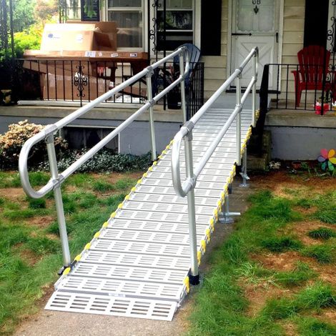 Roll-A-Ramp 36-Inch Aluminum Modular Ramp With Loop End Handrail On ...