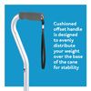 Carex Adjustable Offset Aluminum Cane With Wrist Strap