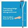 Carex Adjustable Offset Aluminum Cane With Wrist Strap