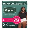Depend Fit-Flex Maximum Absorbency Incontinence Underwear for Women