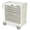 Harloff Aluminum Universal Line Medium 5 Drawer Procedure Cart With Basic Electronic Pushbutton Lock