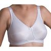 Nearly Me 630 Plain Soft Cup Black Mastectomy Bra - White 