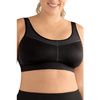 Amoena Power Wire Free Black Medium Support Bra - Black / Grey Front