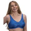 Almost U Style 1260 Lace Accent Bandeau Bra - Sapphire Blue 
