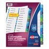 Avery Customizable Table of Contents Ready Index Double Column Multicolor Dividers with Printable Section Titles
