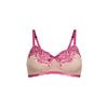 Amoena Giselle Wire-Free Bra - Light Taupe / Fuchsia Front