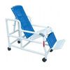 MJM International Tilt N Space Shower Commode Chair with Open Front Soft Seat and Double Drop Arm