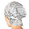 Chemo Beanies Reagan White with Black Floral Ruffle