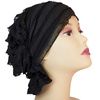 Chemo Beanies Angelle Black Ruffle