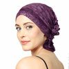 Chemo Beanies Danielle Purple Wine Dye Ruffle